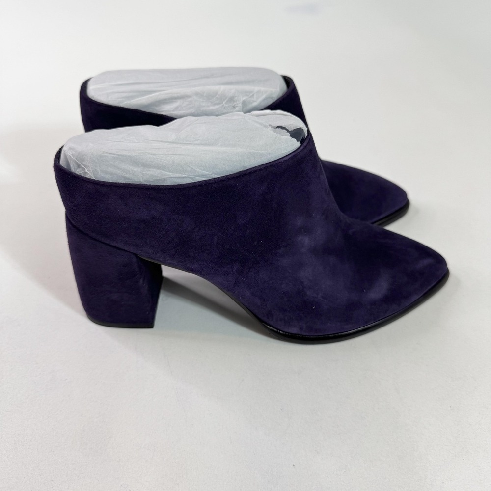 Sbicca Turnkey Shoes Womens Size 8 Purple Suede Block Heel Pointed Toe Mules New